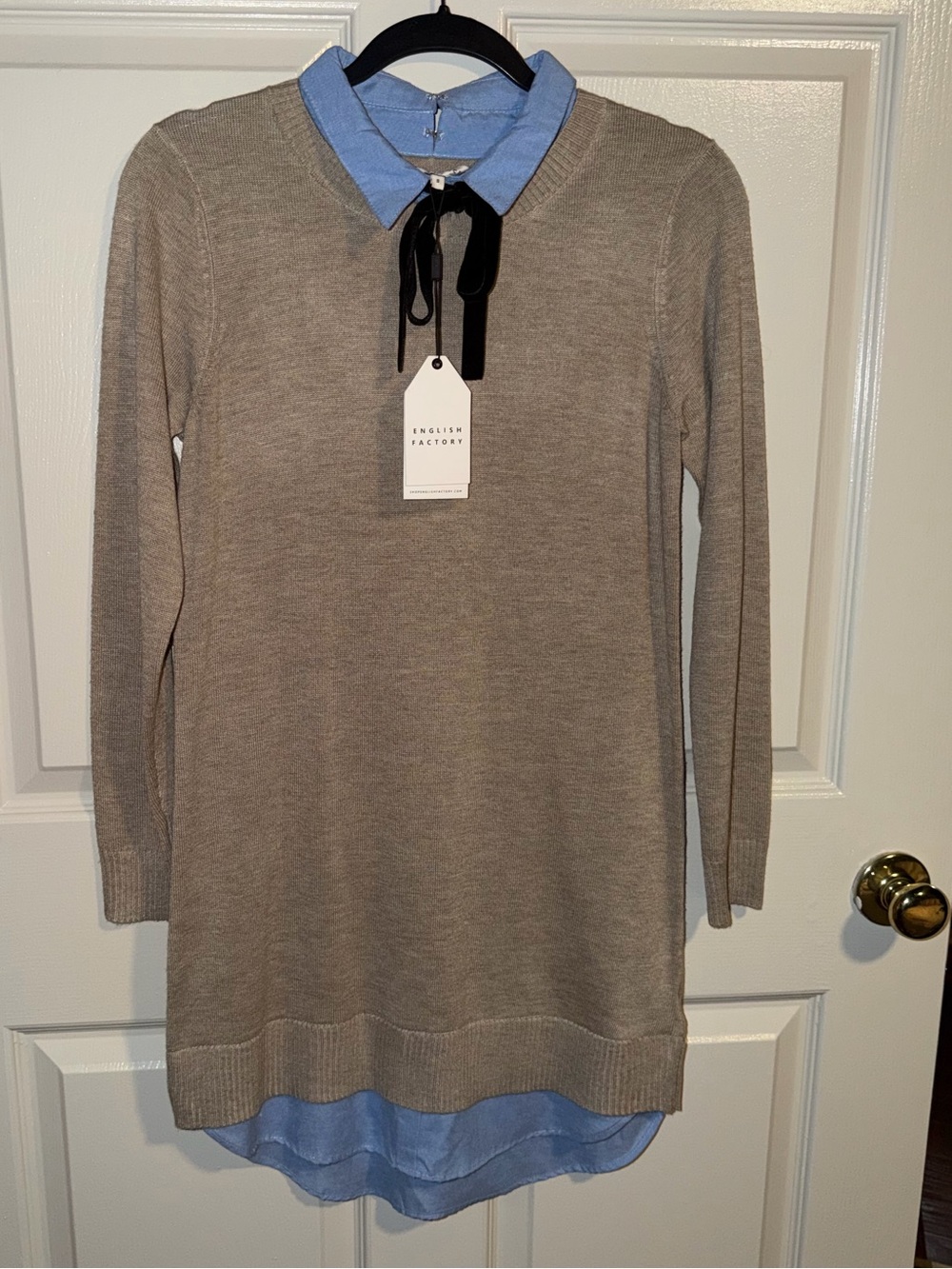 English Factory Shirt & Sweater Dress Combo